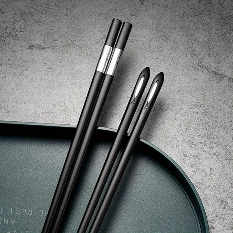 Flexible Alloy Chopsticks, Non-Slip And Hygienic, 5 Pairs