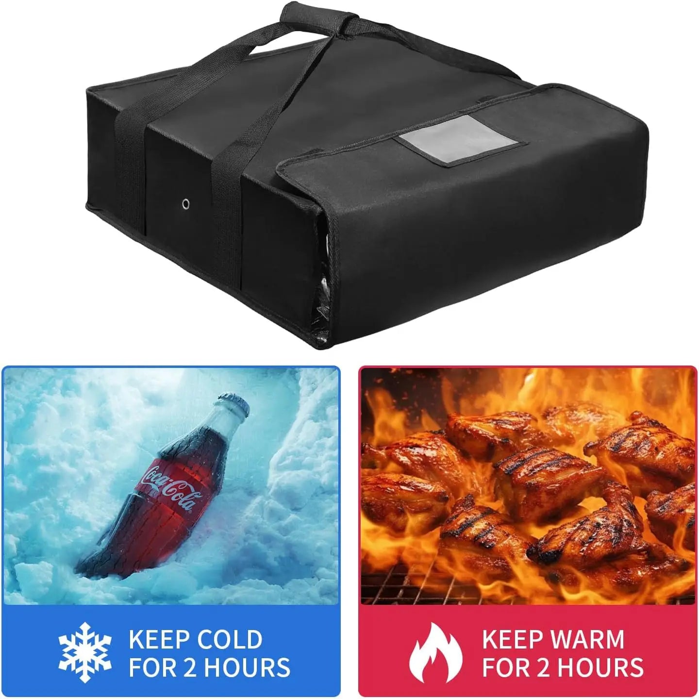Pizza Warmer Bag Insulated Delivery Carrier With Label Window