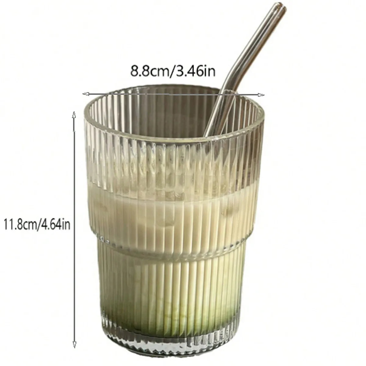 Fashionable Glass Straw Cup With Lid Portable For Coffee And Milk Tea
