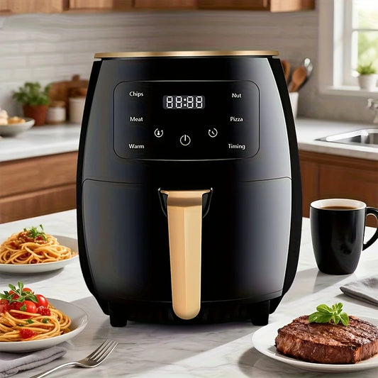 LED digital touch screen large capacity multifunctional fully automatic intelligent cooking air fryer. Temperature/time adjustment settings. Kitchen Tools - Suitable for family gatherings, braising, frying, fast food preparat