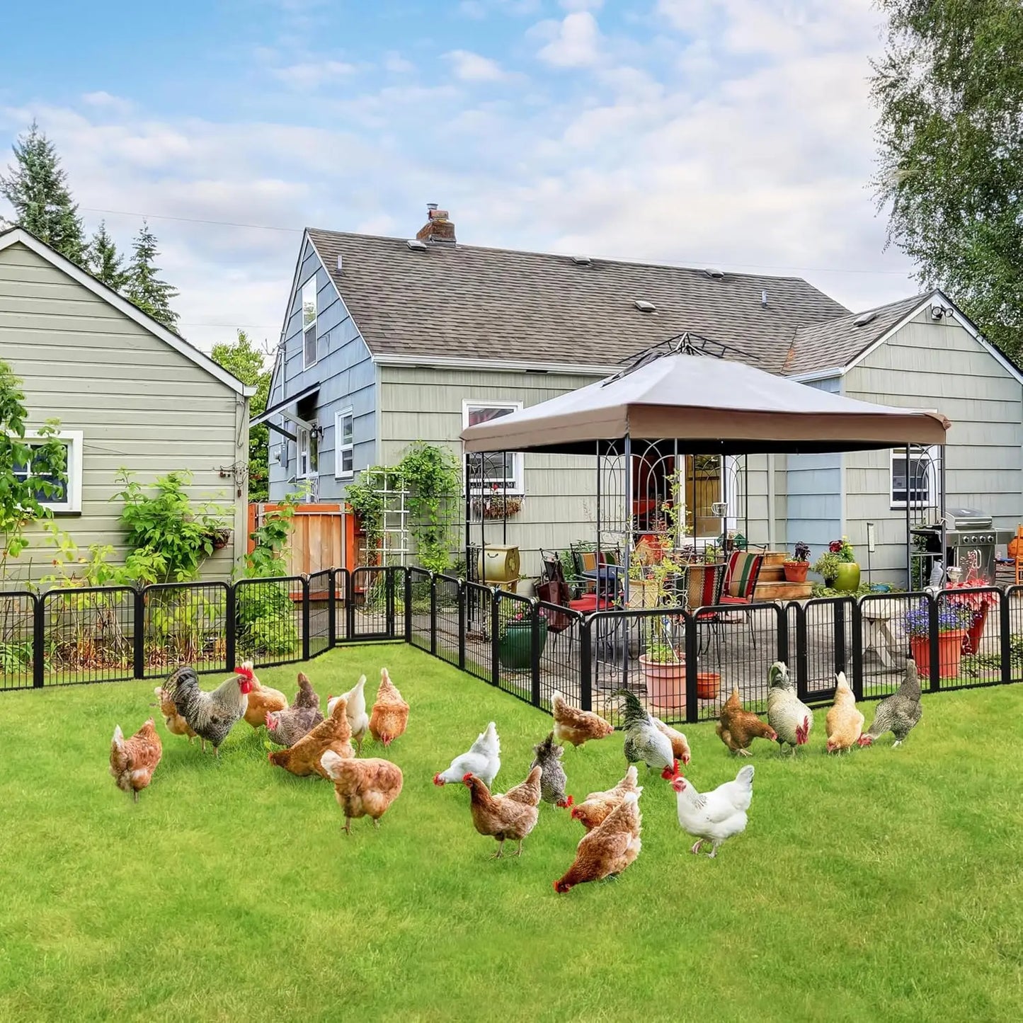Dog Playpen Outdoor Metal Pet Fence Heavy Duty Durable Pen