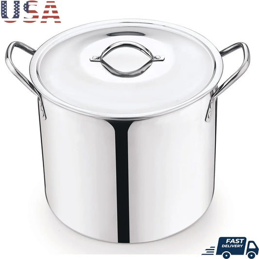Stainless Steel Stock Pot With Stay Cool Handles Heavy Duty