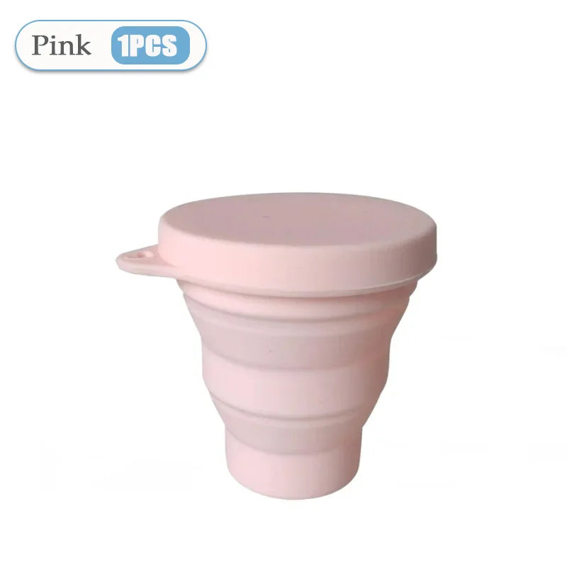 Silicone Folding Telescopic Cup With Lid For Tea And Coffee