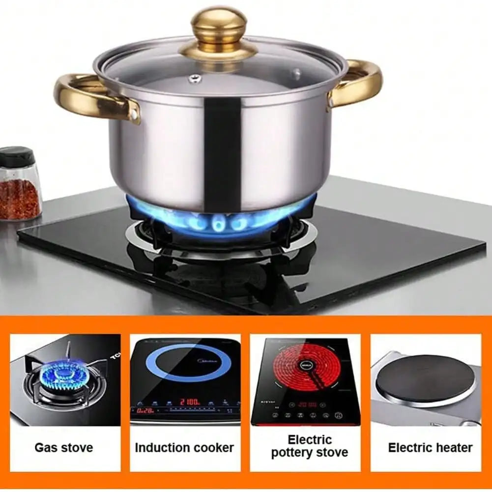 Stainless Steel Cookware Set Cute Nordic Nonstick Cookware Set Pink Stainless Steel With Gold Handles 18 Pcs Set Nonstick Coating For Gas Electric Induction Stove Home Kitchen Cooking