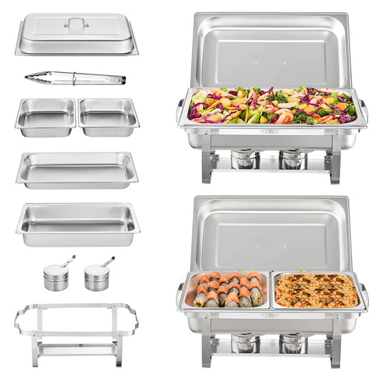 SucceBuy Rectangular Chafing Dish Set For Buffet Catering