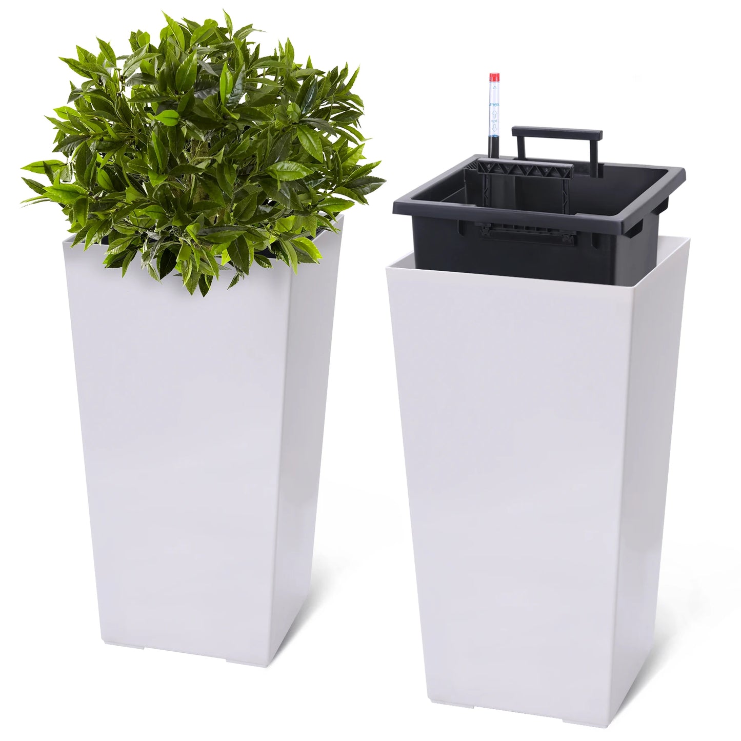 HobbyLane Indoor Outdoor Tall Planter With Shelf Insert