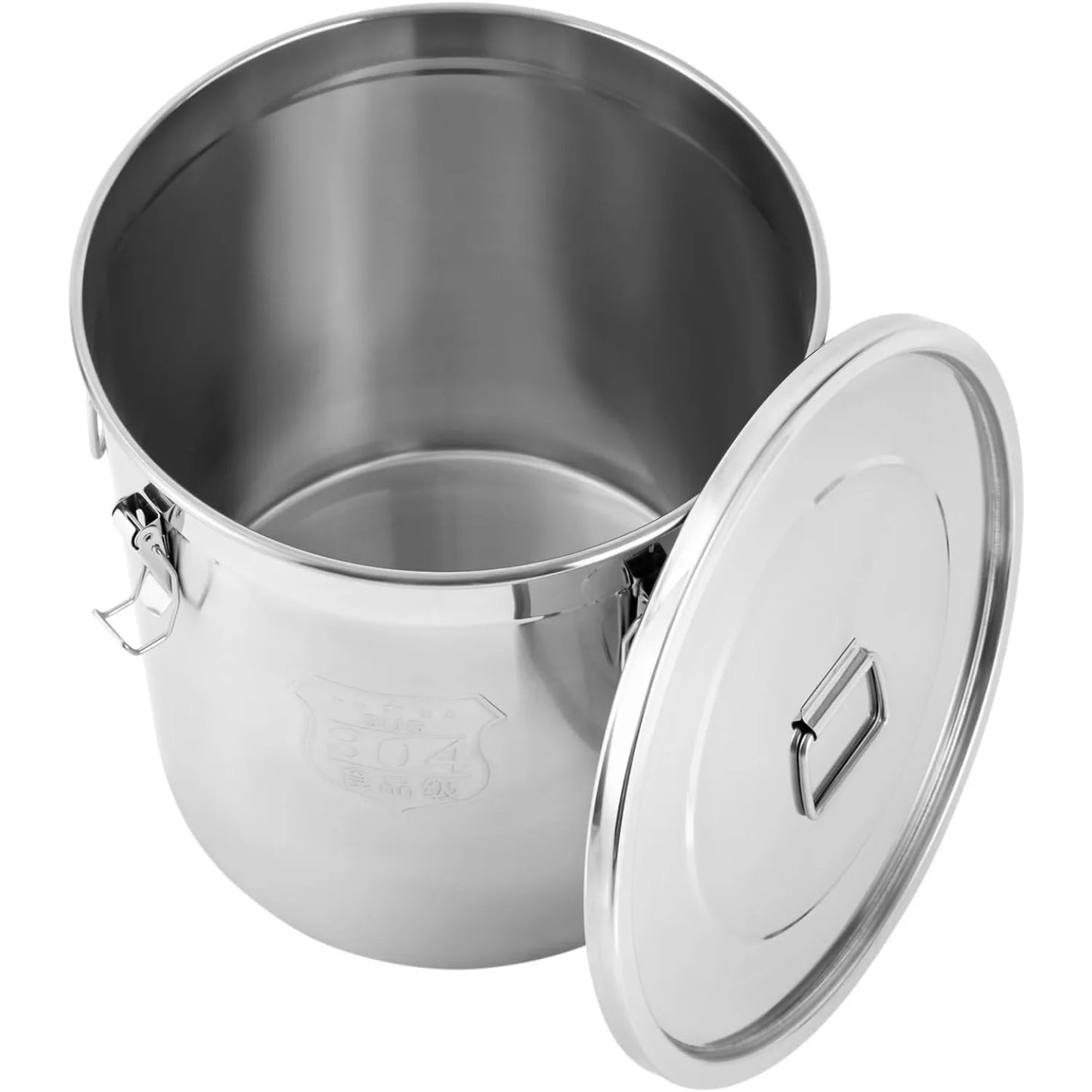 48L 304 Stainless Steel Rice Storage Container,Extra Large Food Grade Canister,40-90Lbs Sealed Rice Bucket with Airtight Lid and Locking Buckle,for Rice, Flour, Grain