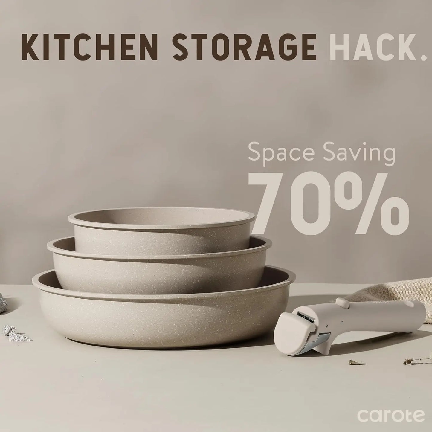 Detachable Handle Nonstick Pots And Pans Set For Induction Cooking