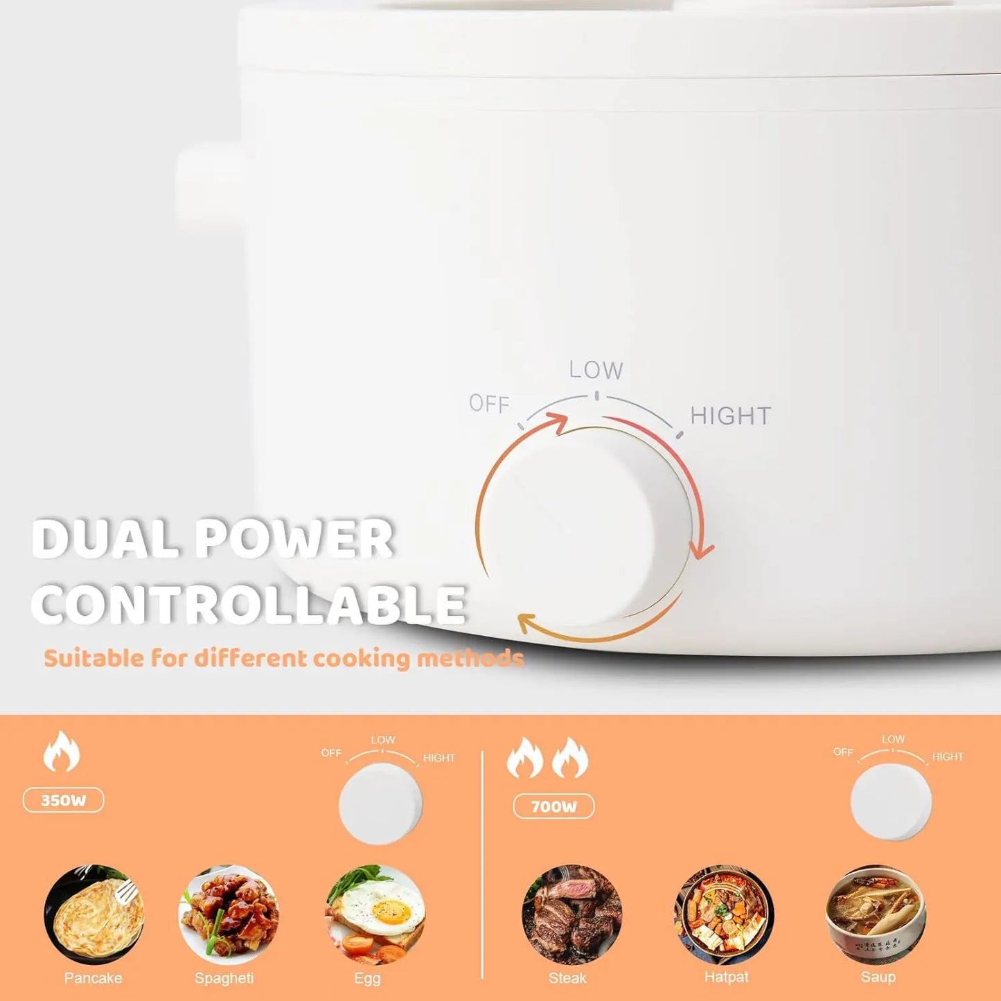 Portable Electric Pot 3L With Ceramic Coating For Hot Pot And Pasta