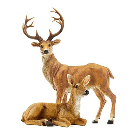 SHXI Resin Deer Figurine Set Female and Male Garden Statues