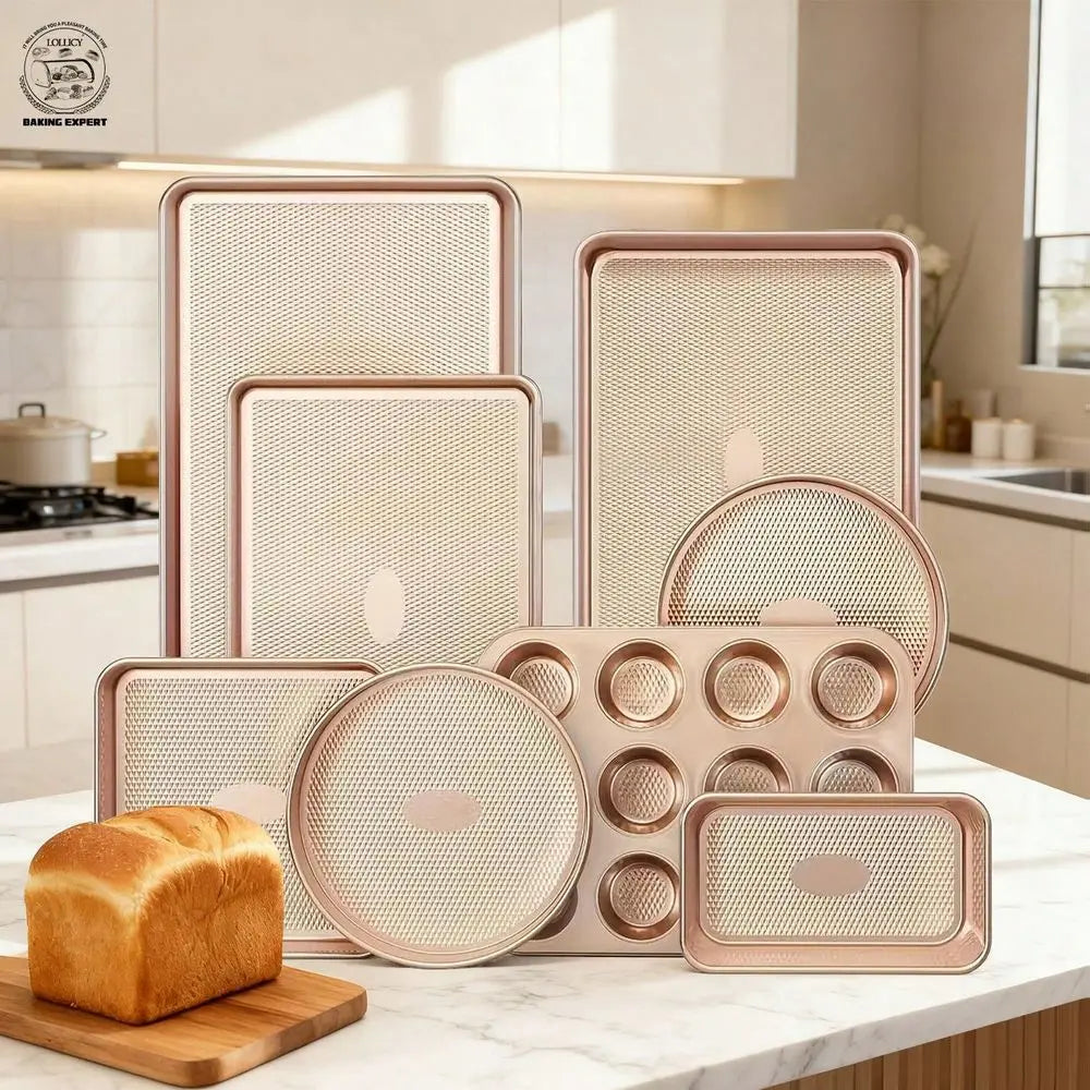 8-Piece Carbon Steel Bakeware Set With Nonstick Coating Oven Safe