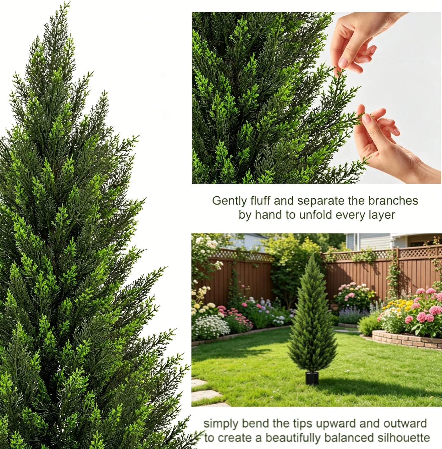 Artificial Cedar Topiary Trees 2/3/4/5/6FT Tall, 1PC/2PCS Faux Pine Cypress Shrubs, Lifelike Fake Plants for Indoor Outdoor Front Porch Home Decor, Christmas Holiday Decoration