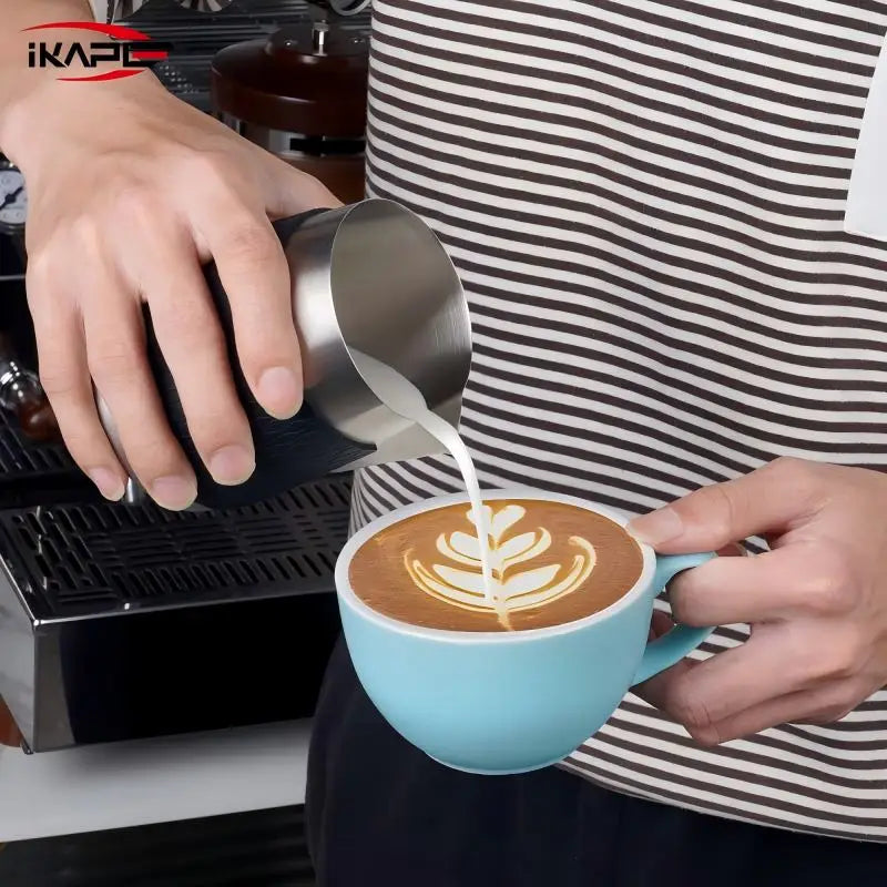 IKAPE Espresso Milk Pitcher V3, 500ml Milk Frothing Jug without Handle, Espresso Steaming Pitcher with Sharp Spout for Espresso