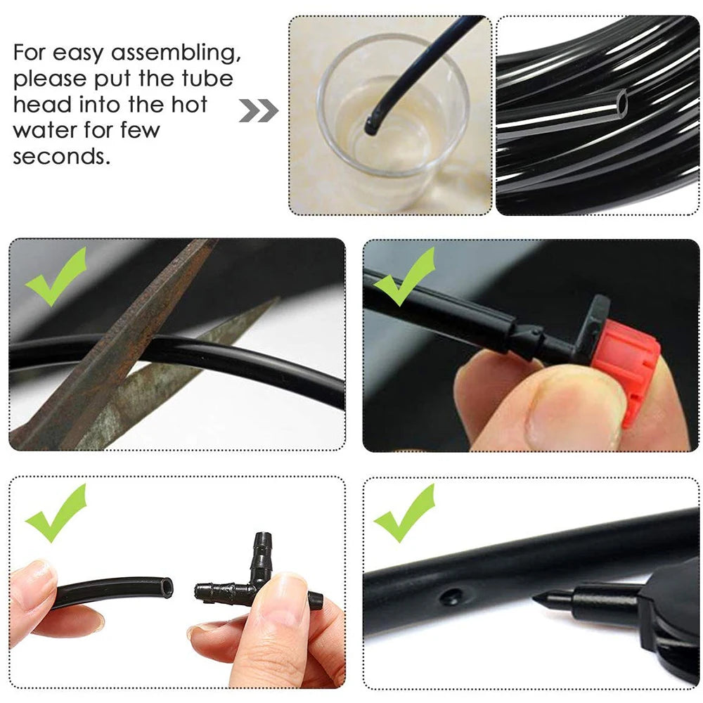 PVC Micro Irrigation Hose And Tubing Kit For Garden Greenhouse Bonsai 4 To 7 Mm