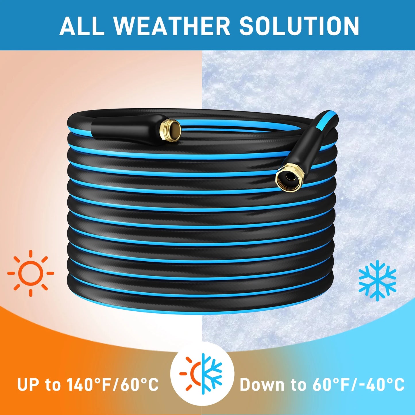 GardenJoy Heavy-Duty PVC Garden Hose For Outdoor Watering