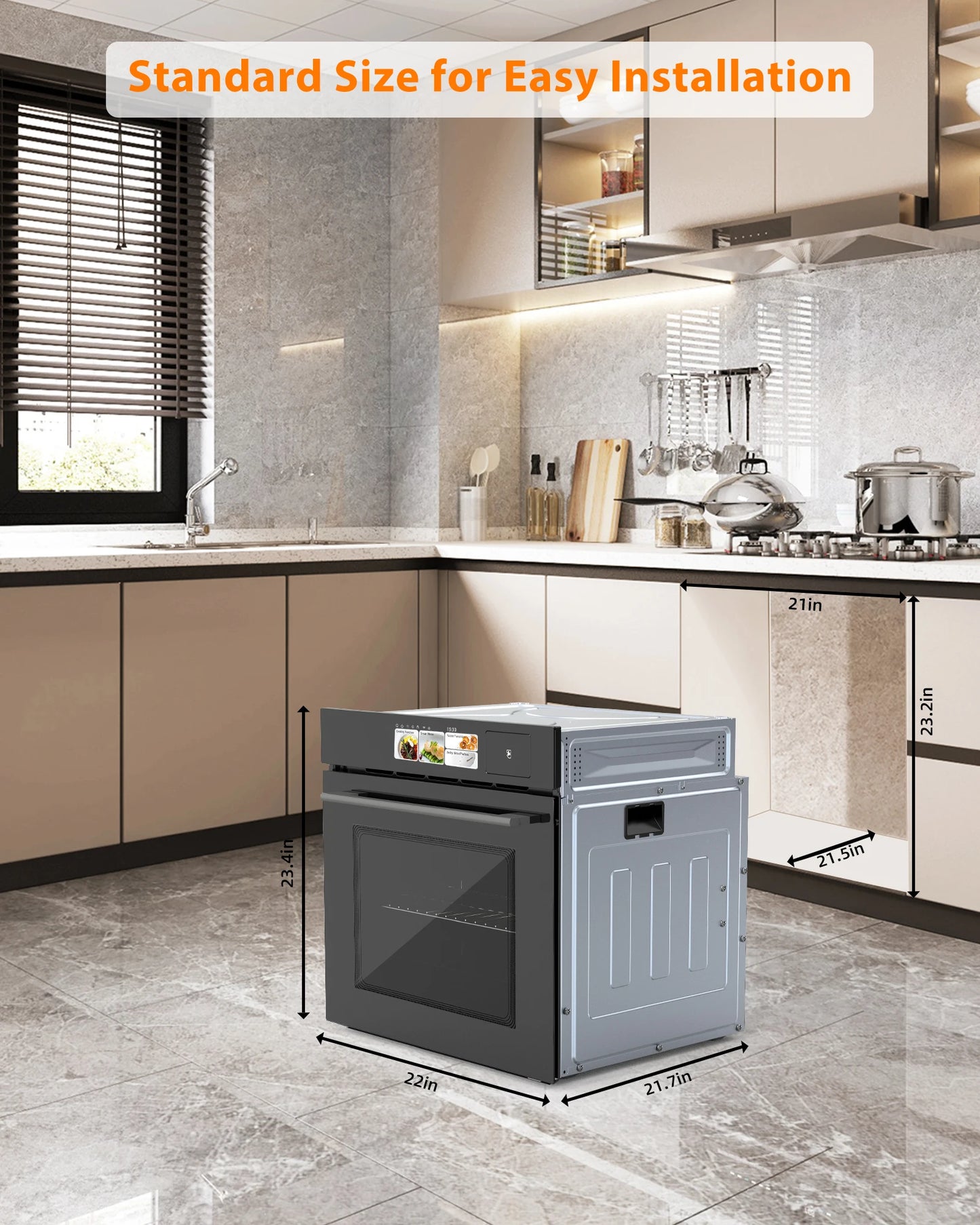 Adoolla Built-in Electric Wall Oven With TFT Display 8 Modes