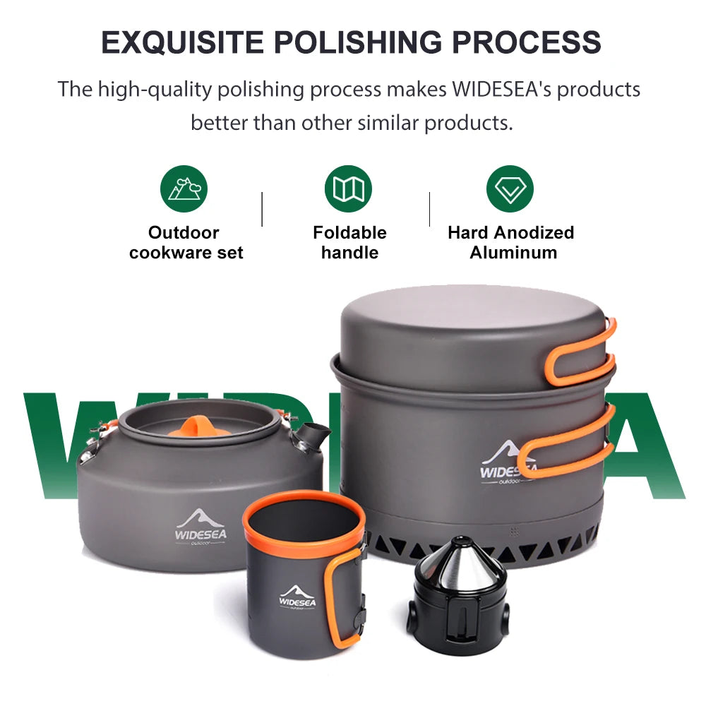 Widesea Camping Cookware Set Outdoor Utensils Kit For Hiking