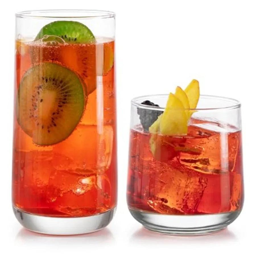 Classic Rocks And Tumbler Glass Set With Dishwasher Safe Glasses