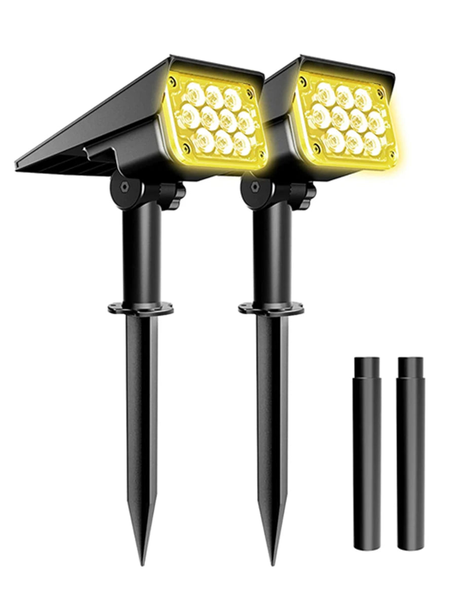 2PCS Solar Power Light Adjustable Light Temperature Solar Garden Light outdoor IP65 Solar Lamp Super Bright Solar Spotlight