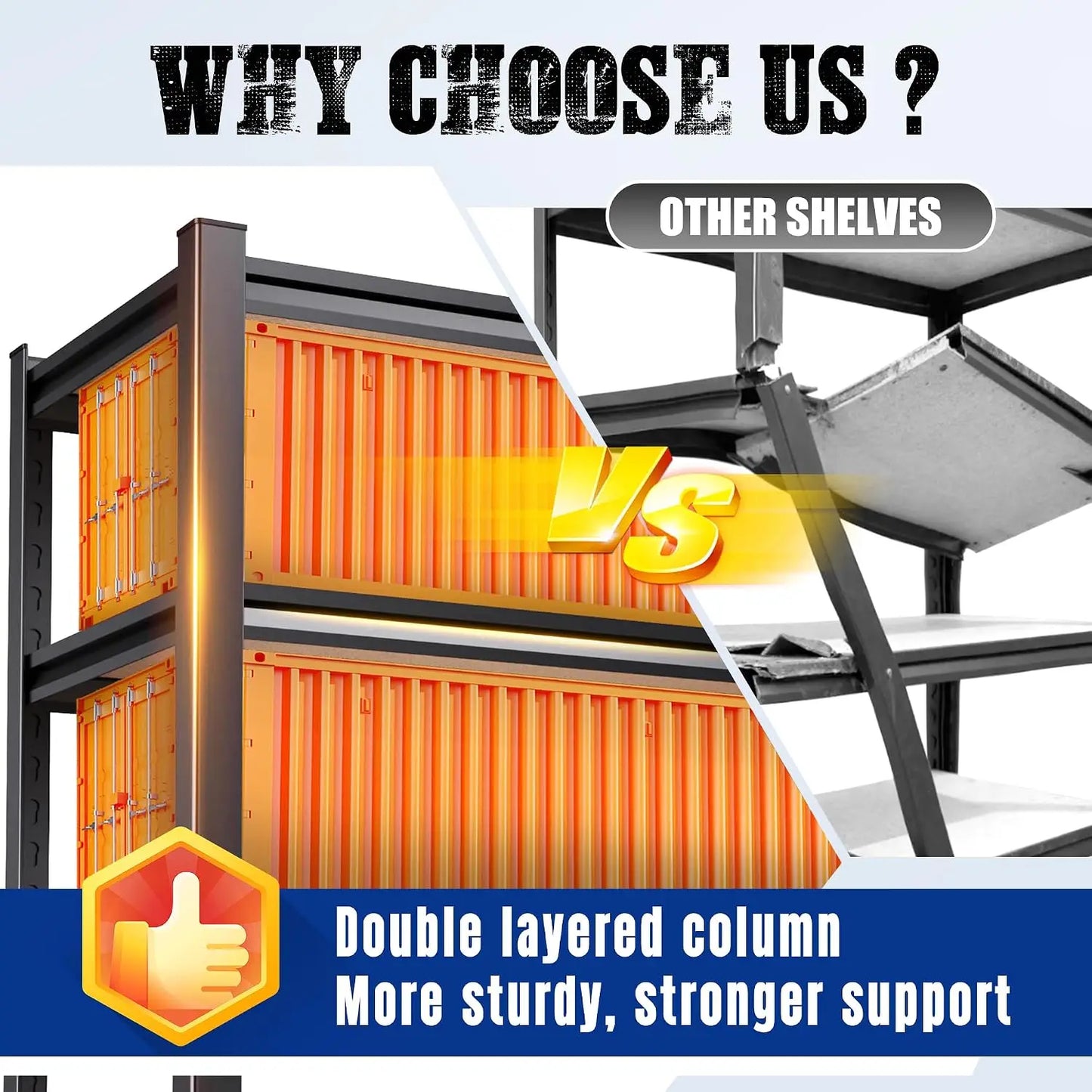 71"H-32"W-14"DGarage Shelving-5 Tier Garage Storage Shelves,Adjustable Heavy Duty Metal Shelving Unit and Storage, Customized
