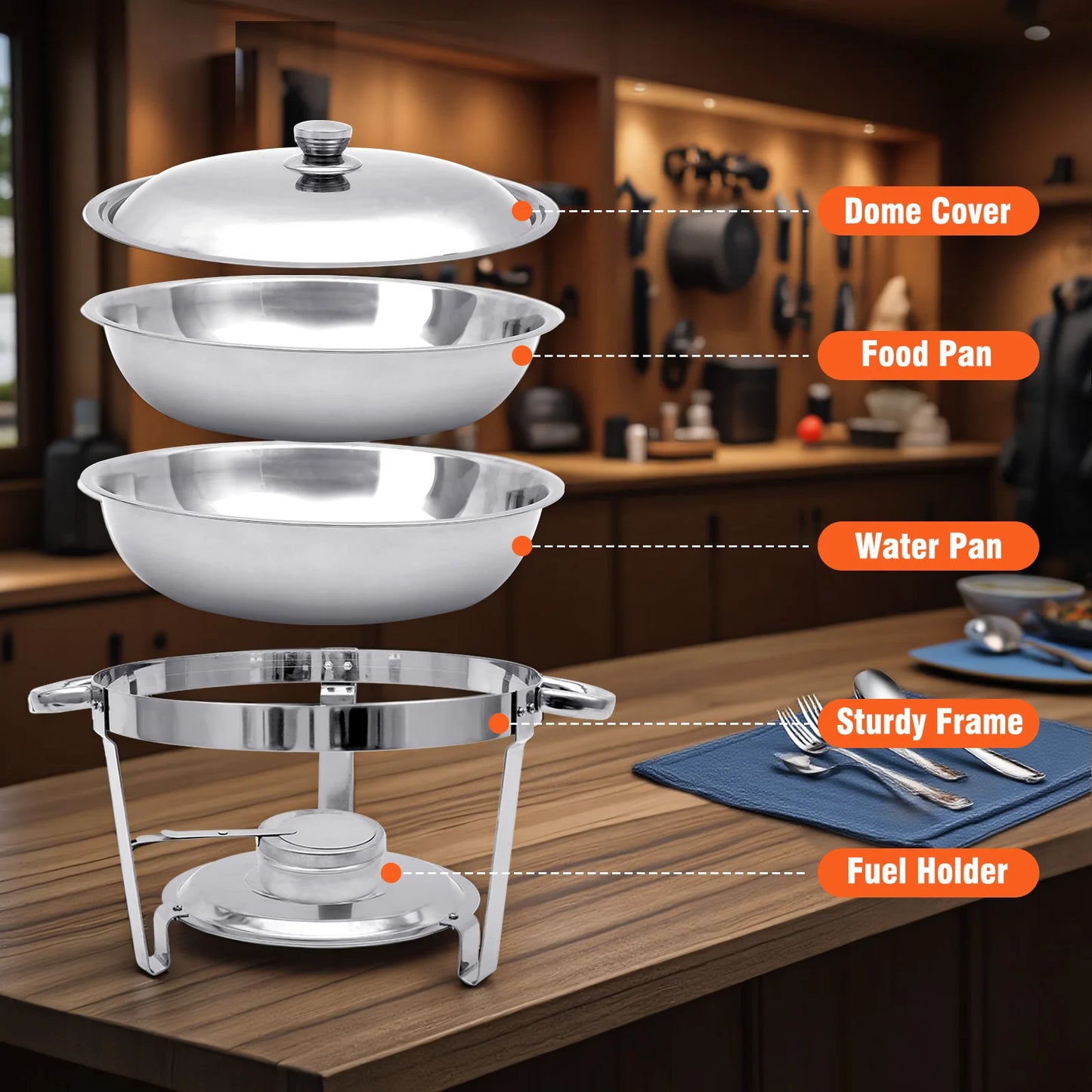 Stainless Steel 316 Chafing Dish Buffet Set With Lid