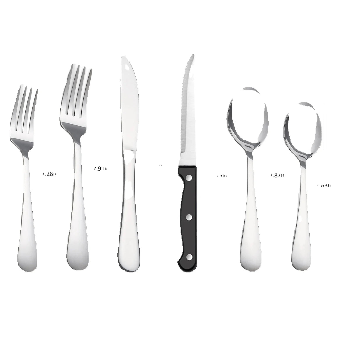 KOOMADE 24Pcs Stainless Steel Flatware Set Service for 4 Mirror Polished Cutlery With Steak Knives Forks Spoons Dishwasher Safe for Home Wedding Holiday Gift