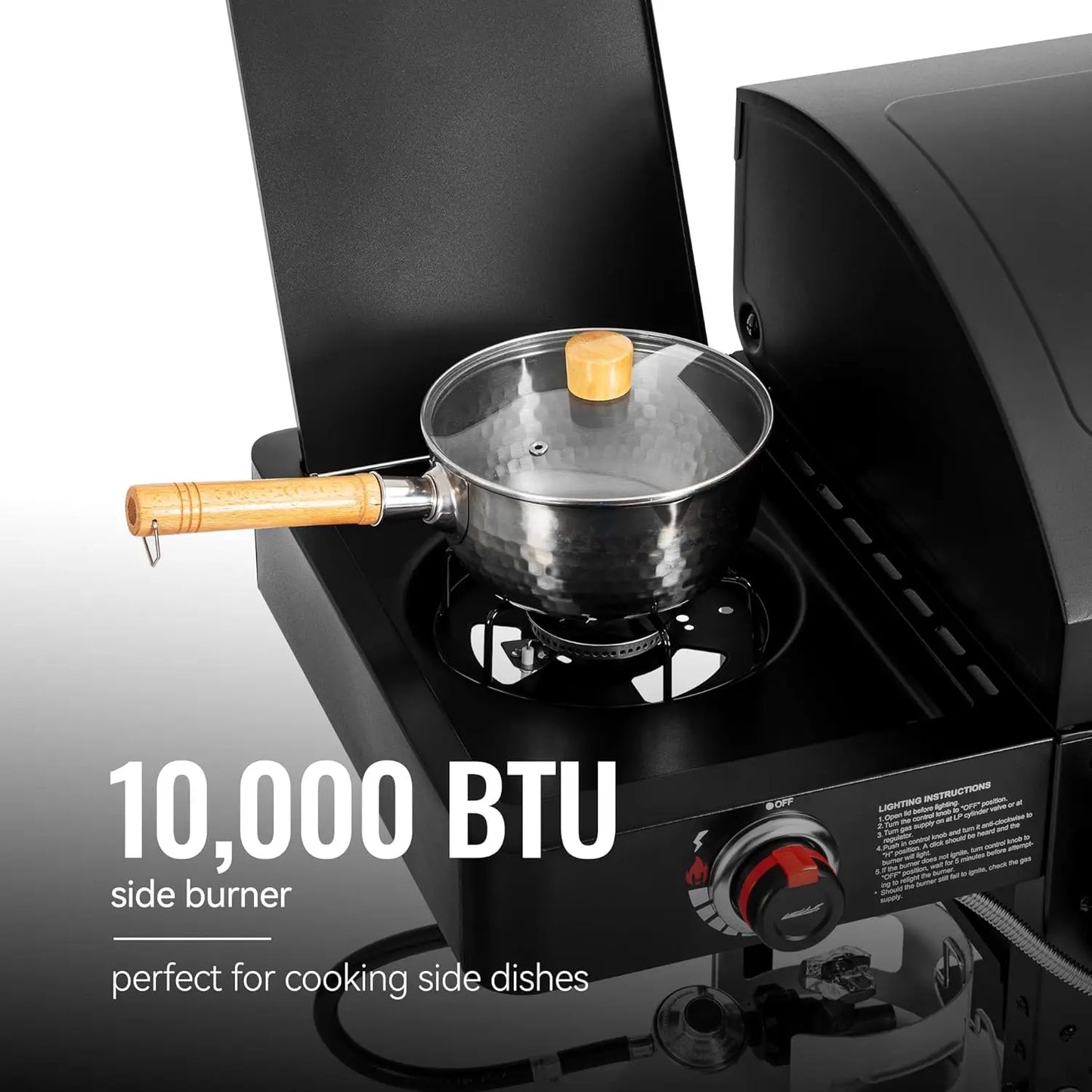 Dual Fuel 2 Burner Grill With Charcoal Gas Offset Smoker