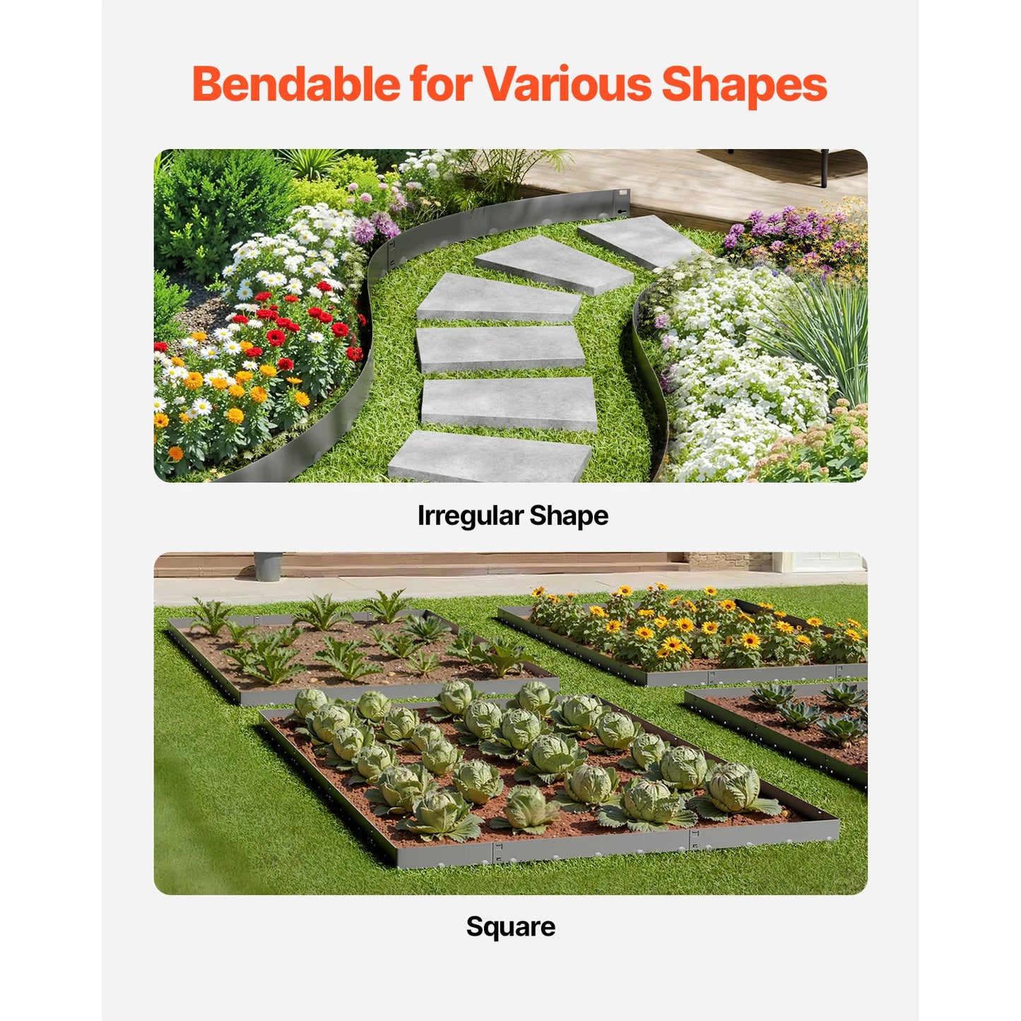 Steel Landscape Edging 5 Pack Rust Resistant Bendable Border