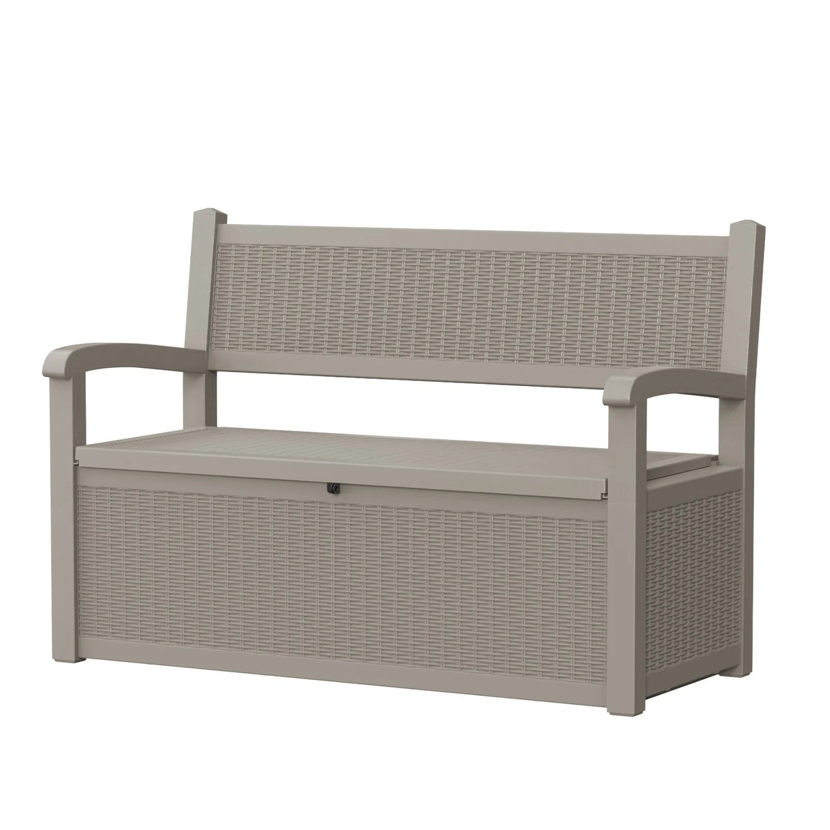 Outdoor Patio Storage Bench Plastic Weather Resistant Bench with Storage Space for Backyard Garden Poolside