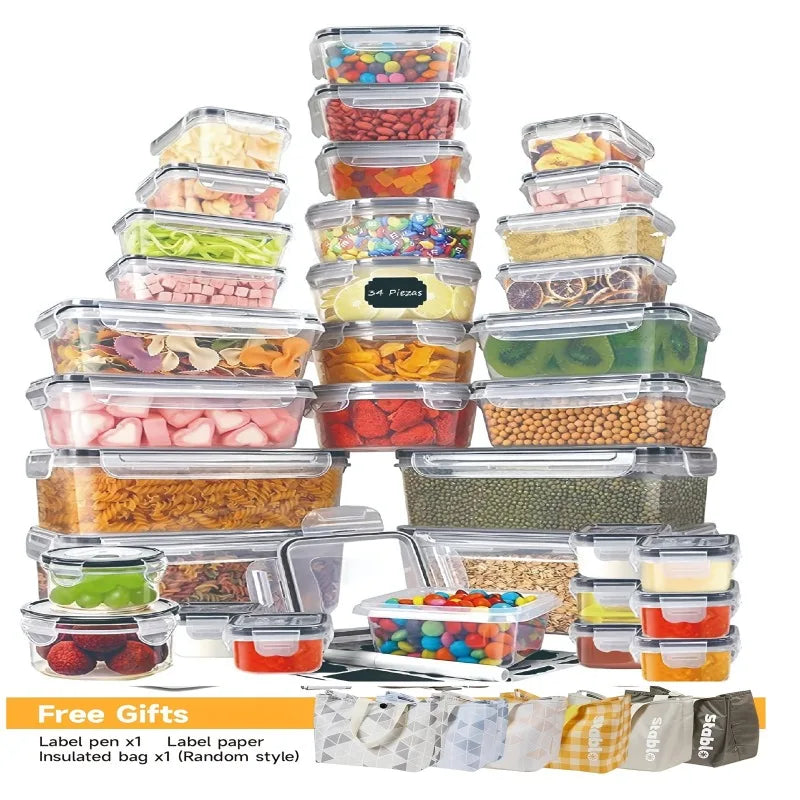 Airtight Food Storage Containers Set With Lids And Labels