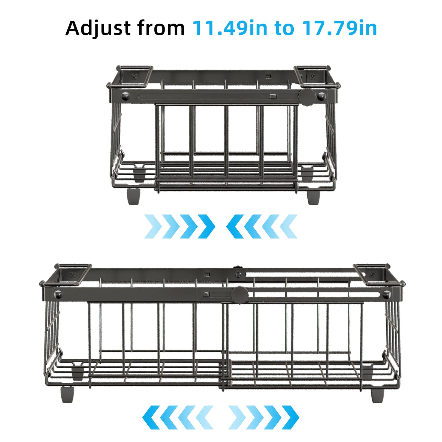 2/4 Pack Expandable Chest Freezer Basket Organiser, Stackable Metal Wire Kitchen Storage Boxes with Fold Down Handles, Pantry Freezer Storage Bins for Bulk Meat & Frozen Food