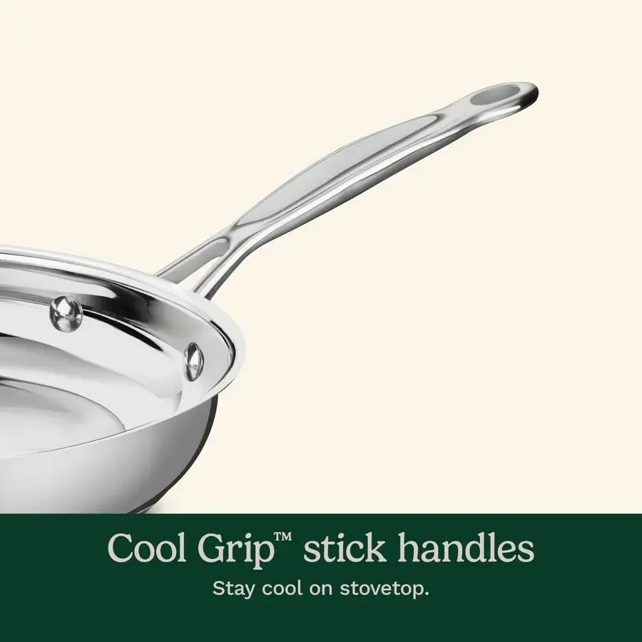 Stainless Steel Cookware Set With Aluminum Core For Even Heating