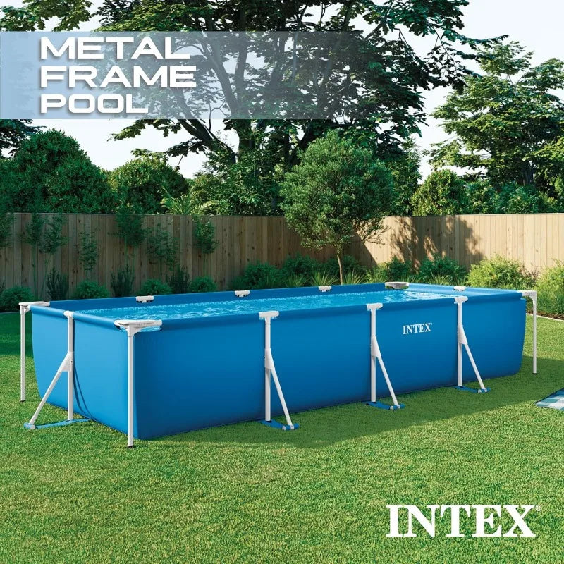 Intex Rectangular Frame Above Ground Pool With Krystal Clear Filter Pump