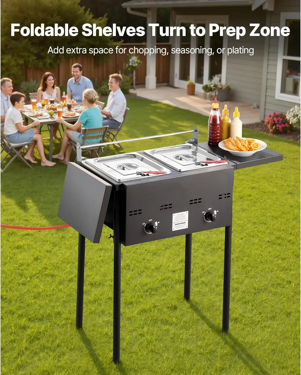 Outdoor Propane Deep Fryer With Double Burners For Commercial Use