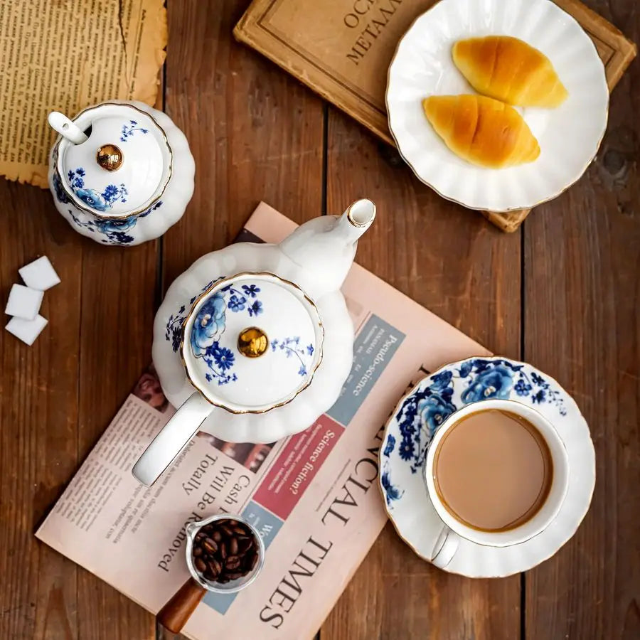 Floral Tea Cup and Saucer Set of Four